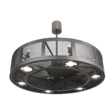 Bottom angled view of Paloma Golpe Chandel-Air with illuminated downlights.