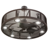 Bottom angle lit view of Paloma Golpe Chandel-Air with downlights glowing through mesh grille.