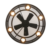 Closeup of circular bottom frame with glowing LED light and mesh detail.