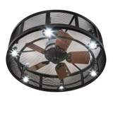 Bottom view of Paloma Golpe Chandel-Air showing fan blades and lights.