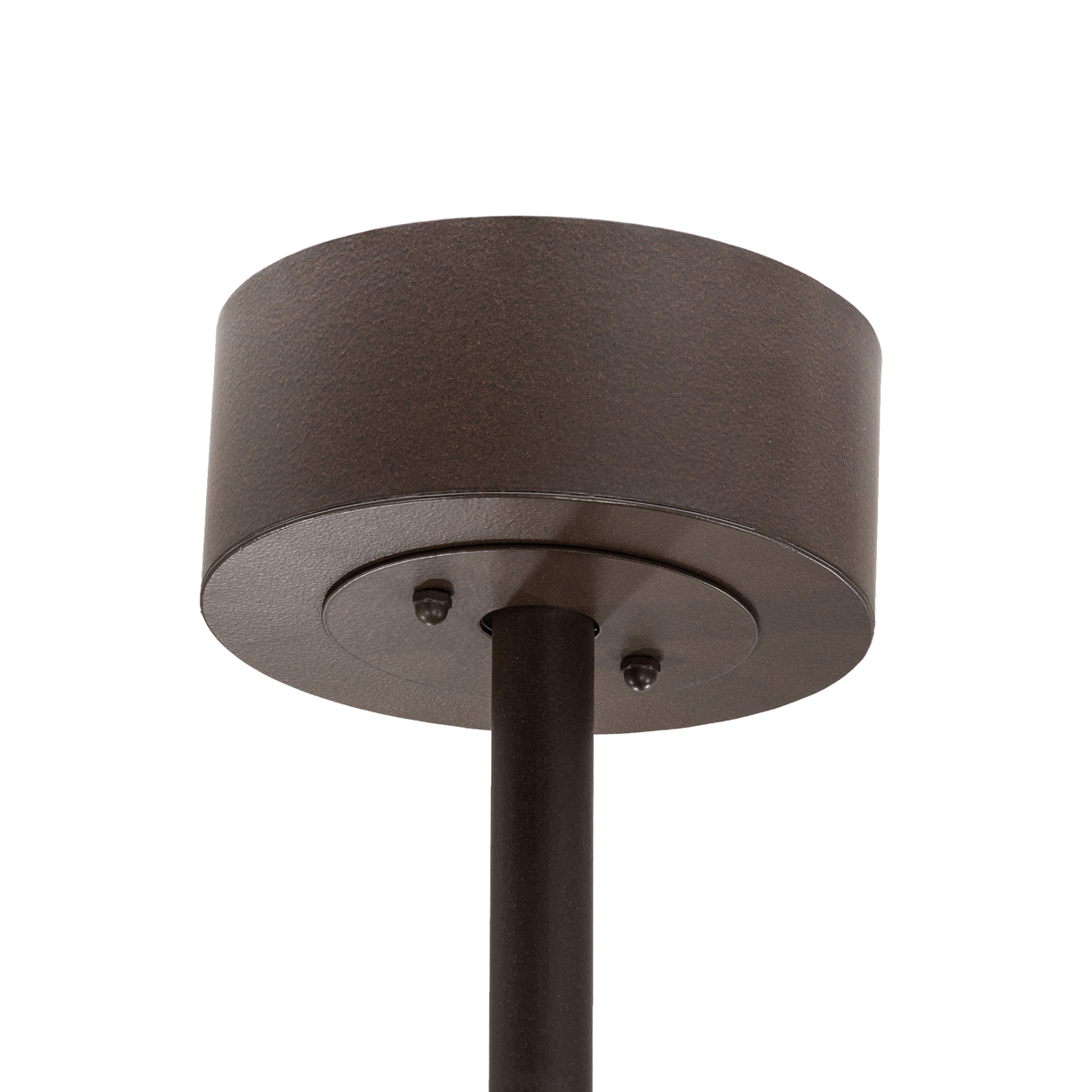 Canopy and rod detail of Paloma Golpe Chandel-Air in Cafe Noir finish.