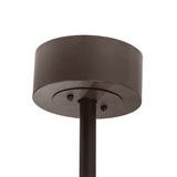 Canopy and rod detail of Paloma Golpe Chandel-Air in Cafe Noir finish.