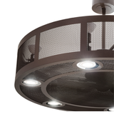 Close-up lit view of Paloma Golpe Chandel-Air showing mesh texture and light ring detail.