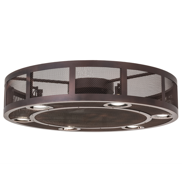 Front angle lit view of Paloma Golpe Chandel-Air with bronze mesh and downlights.