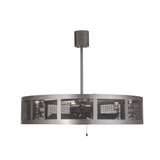 Front lit view showing sleek circular frame with illuminated downlights.