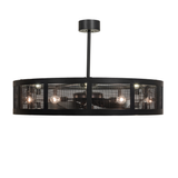 Straight horizontal view of Paloma Golpe chandelier fan.