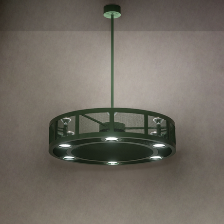 Illuminated Paloma Golpe Chandel-Air in ambient room setting.