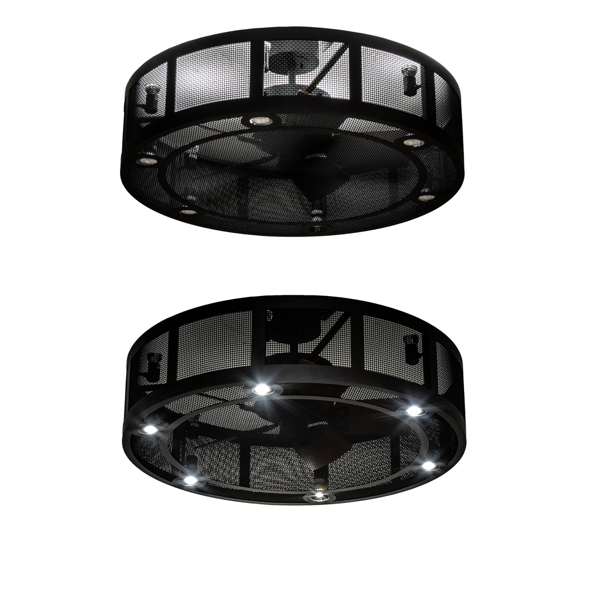 Dual view showing Paloma Golpe Chandel-Air lit and unlit.