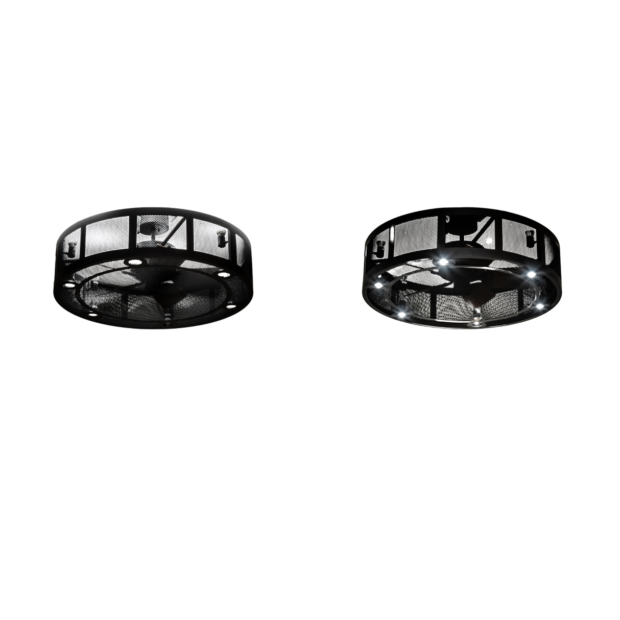 Comparison of Paloma Golpe Chandel-Air lighting effects in room.