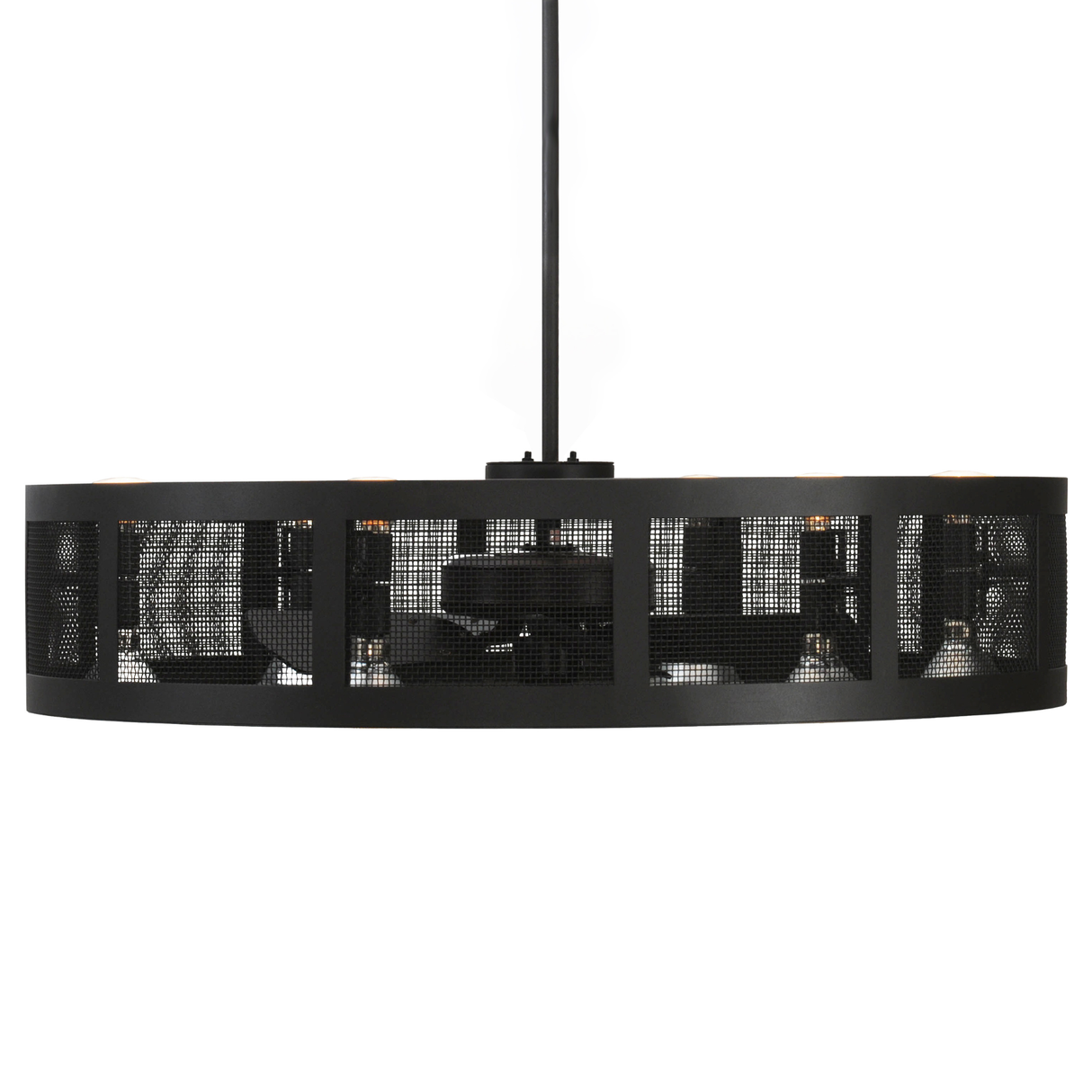 Side profile of Paloma Golpe Chandel-Air highlighting circular wrought iron frame.