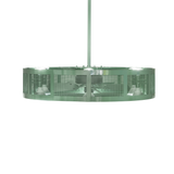 Side profile of illuminated Paloma Golpe Chandel-Air fixture.
