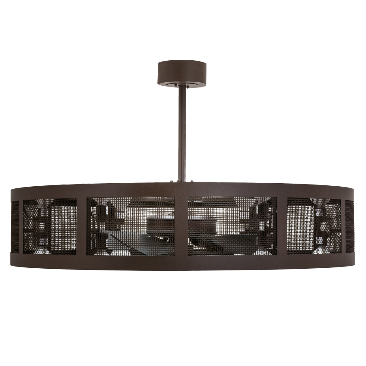 Side unlit view of Paloma Golpe Chandel-Air highlighting bronze mesh and fan housing.