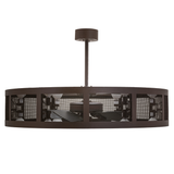 Side unlit view of Paloma Golpe Chandel-Air highlighting bronze mesh and fan housing.