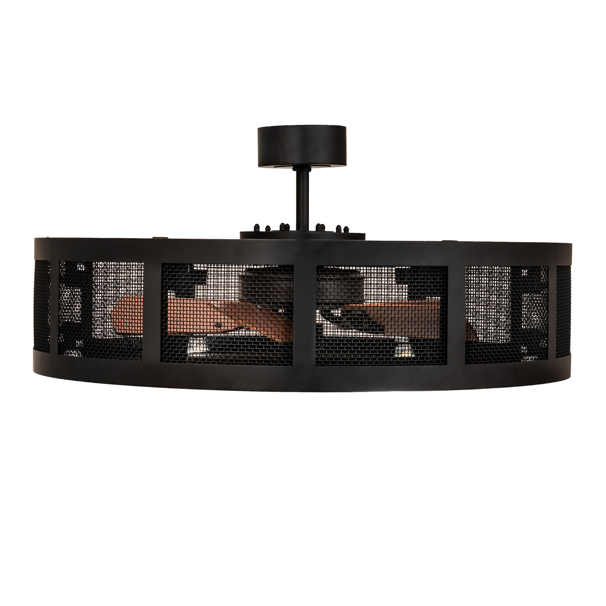 Side view of Paloma Golpe Chandel-Air showing mesh frame and fan blades.