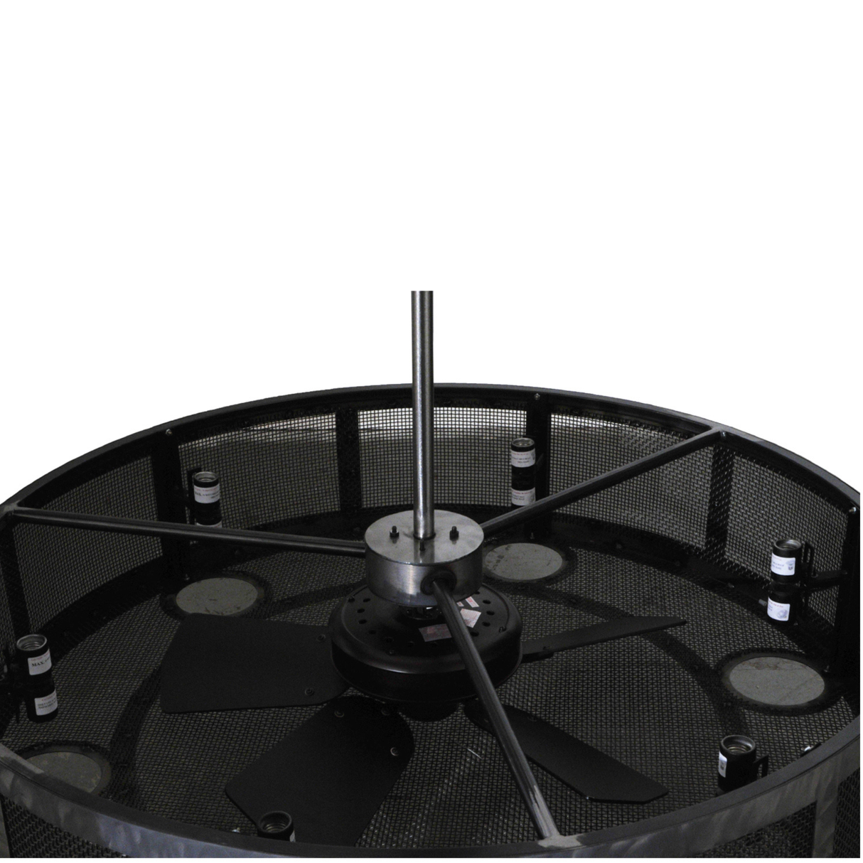 Top angled unlit view displaying open mesh construction and supports.