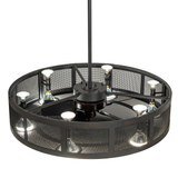 Top view highlighting internal bulbs and fan hub.
