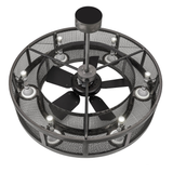 Overhead view showing fan blades and uplight arrangement.