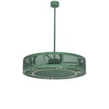 Unlit angled view of Paloma Golpe chandelier fan fixture.
