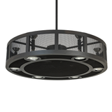Unlit Paloma Golpe Chandel-Air showing wrought-iron mesh frame.