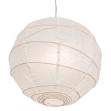 Bottom view of paper lantern pendant.