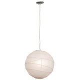 Full-length hanging view of paper lantern pendant.