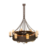 Top angled lit view showing fan assembly and illuminated inner lights.