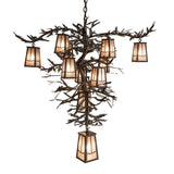 Vertical view emphasizing cascading lanterns and natural branch form.