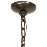 Ceiling canopy and adjustable chain detail of Pine Branch Valley View chandelier.