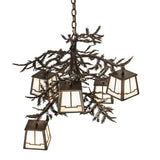 Top angled view of the 5 Light chandelier highlighting branch design.