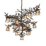 Alternate side angle of chandelier highlighting branch spread and lantern placement.