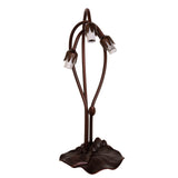 view of frame without shades on pink/white pond lily accent lamp highlighting intricate details.