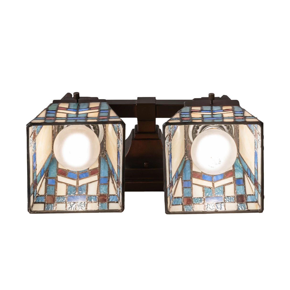 Bottom view of Prairie Wheat 2 Light Wall Sconce revealing intricate shade detailing.