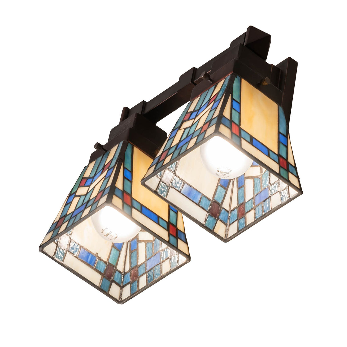 Interior view of Prairie Wheat Wall Sconce showing bulb placement and shade details.