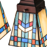 Detailed close-up of Prairie Wheat Wall Sconce showcasing stained glass craftsmanship.