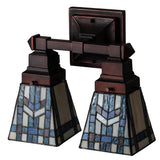 Unlit view of the Prairie Wheat Wall Sconce showcasing its geometric stained-glass design.