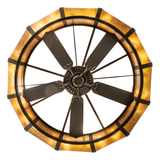 Bottom view showing fan center and circular light ring design.
