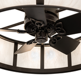 Close-up showing texture of Idalight shade and metal frame.