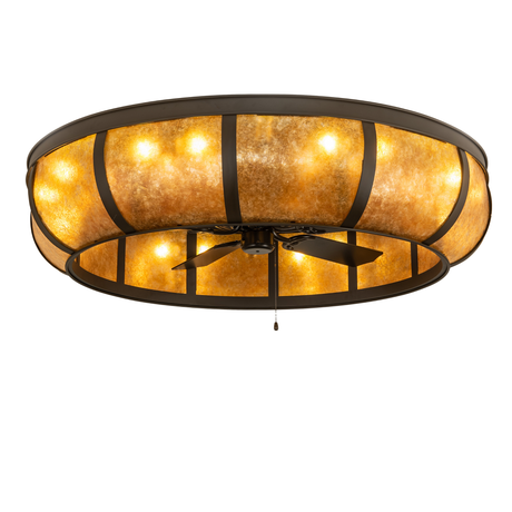 Front view of Prime Dome Chandel-Air with warm amber mica glow.