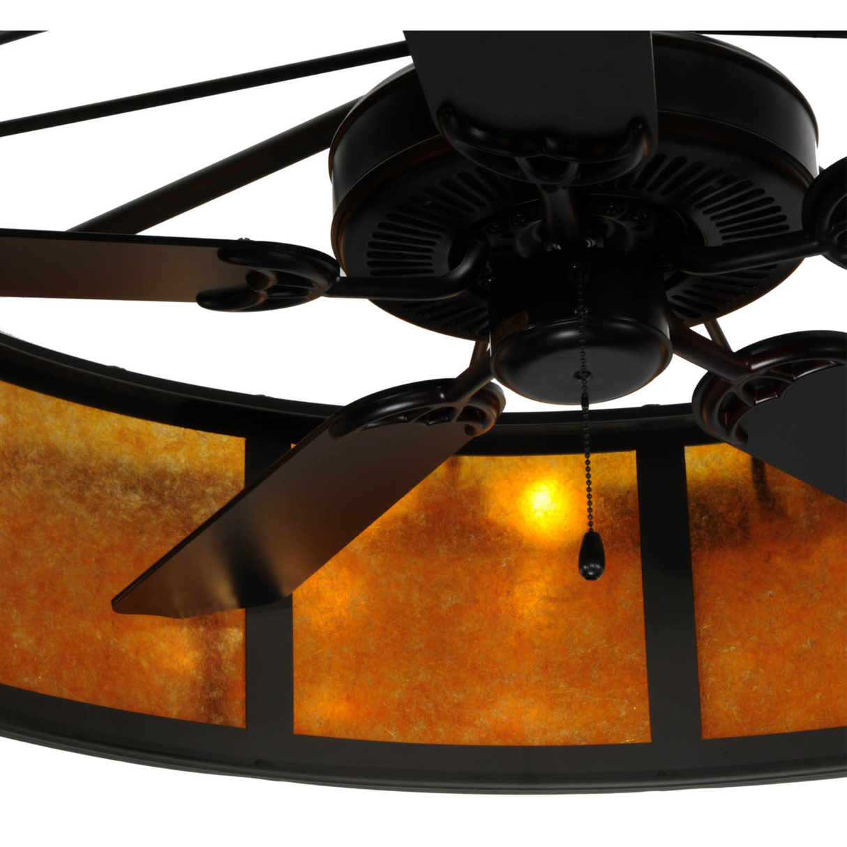 Inner view showing fan and amber light diffuser.