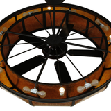 Interior bulb arrangement of unlit Prime Dome Chandel-Air fixture.