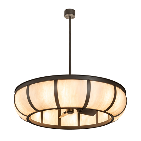 Lit angled view of Prime Dome Chandel-Air with glowing Idalight shade.