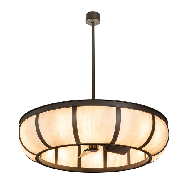 Lit angled view of Prime Dome Chandel-Air with glowing Idalight shade.