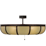 Side view of lit Prime Dome Chandel-Air showing Crème Carrare shade.
