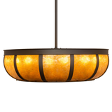 Side profile showcasing domed amber mica diffuser and bronze finish.