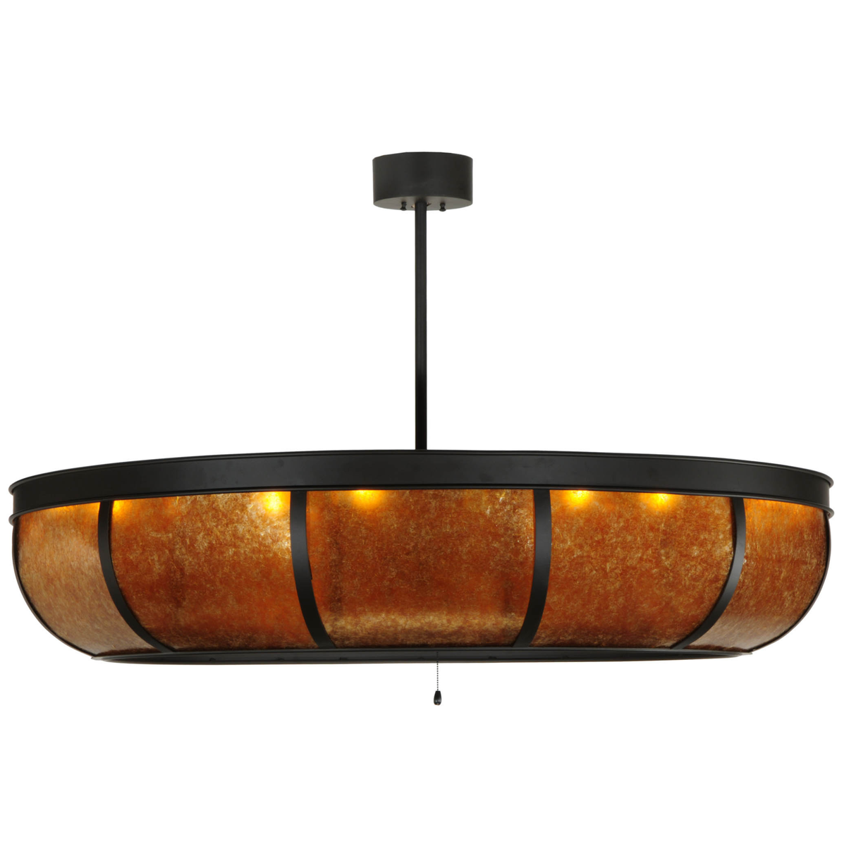 Side view of amber mica Prime Dome Chandel-Air fixture.