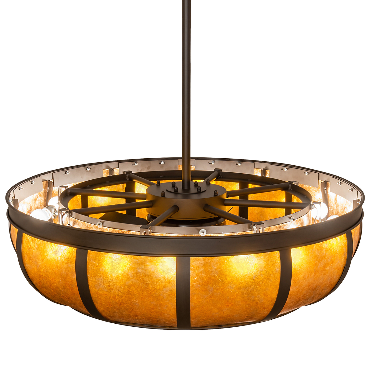 Top angled view highlighting structural frame and interior bulb layout.