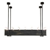 Side profile product image of the Quadrato 16 Light oblong chandelier.