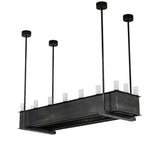 Unlit studio product view of the Quadrato 16 Light oblong chandelier.