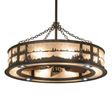 Quiet Pond Chandel-Air glowing softly with mica diffuser and bronze frame.