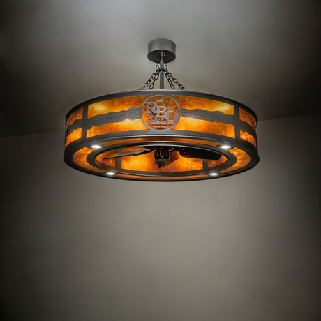 Ambient view of RBQ Chandel-Air glowing warmly in interior setting.